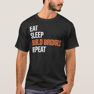 Camiseta Coma o Engenheiro civil das pontes de montagem do
