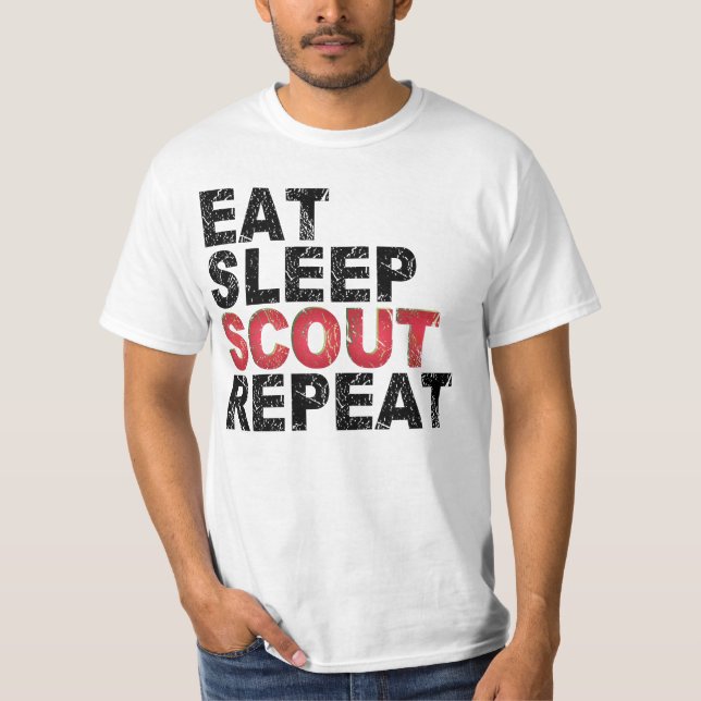Camiseta Coma o escoteiro Repita Escoteiro Engraçado Escote (Frente)