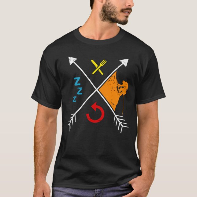 Camiseta Coma O Esporte Climático Do Sono Subindo (Frente)