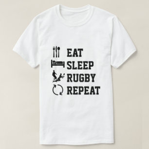 Camiseta Coma o esporte de rúgbi no sono