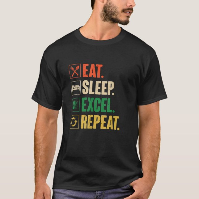 Camiseta Coma o Excel de Repetição do Excel Engraçado Volta (Frente)