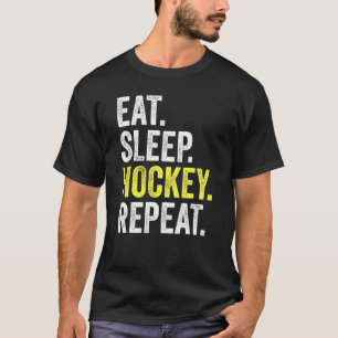 Camiseta Coma o fã de hóquei no gelo repetidamente