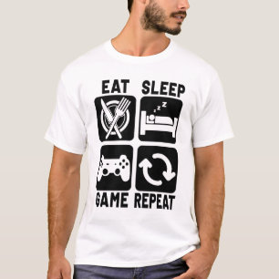 Camiseta Coma o Geek do Nerd de jogos para repetir o jogo