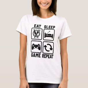 Camiseta Coma o Geek do Nerd de jogos para repetir o jogo