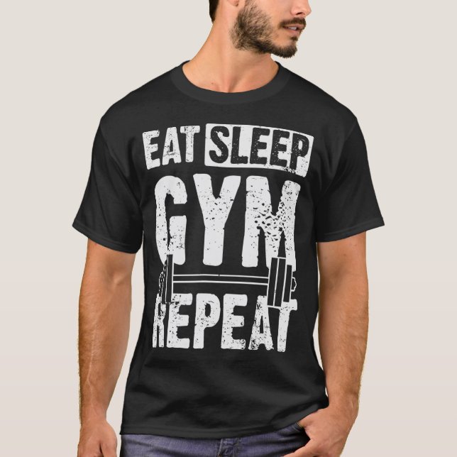 Camiseta Coma o ginásio Repetir Entusiasta de Workout Legal (Frente)
