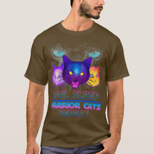 Camiseta Coma o Guerreiro do Sono Gatos Repetir Engraçado