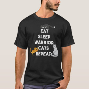 Camiseta Coma o Guerreiro do Sono Gatos Repetir Gato Engraç