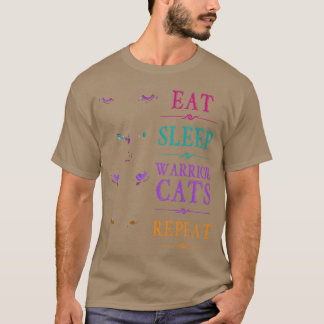 Camiseta Coma o Guerreiro do Sono Gatos Repetir o Cheiro de