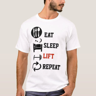 Camiseta Coma o Gym do halterofilismo da repetição do
