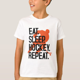 Camiseta Coma o hóquei engraçado dos esportes da repetiç