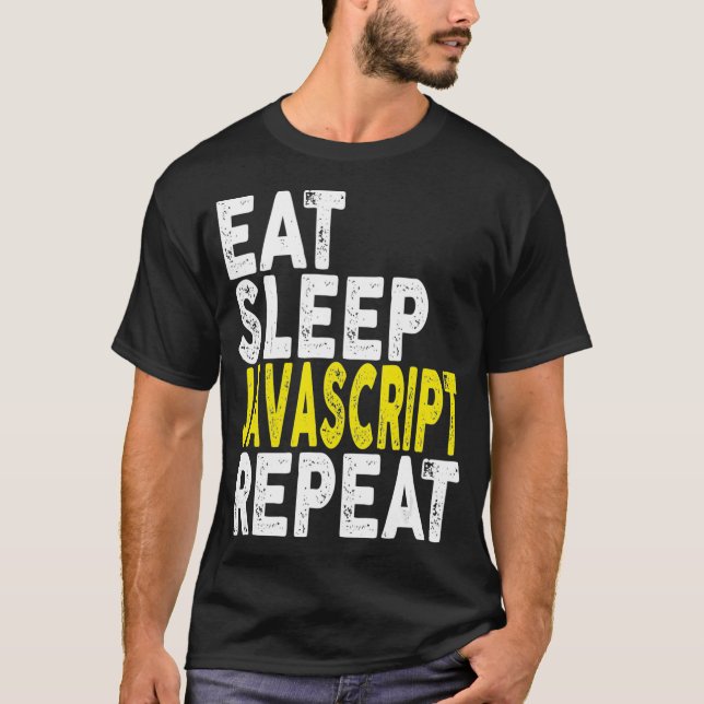 Camiseta Coma o Javascript    RepeatCoder Programmer Tee (Frente)