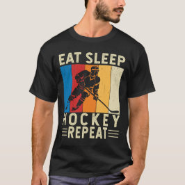 Camiseta Coma o jogador de hóquei no sono Repete Goalie