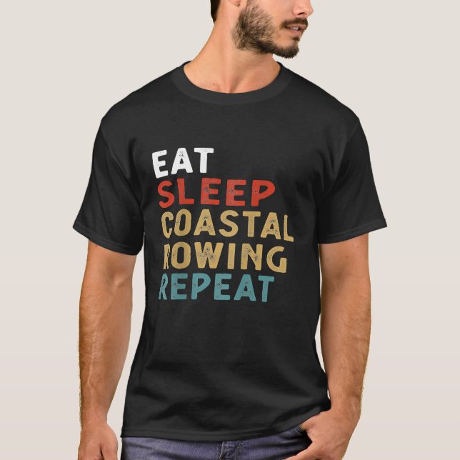 Camiseta Coma o Jogo Costeiro do Sono Repetidamente Present (Frente)