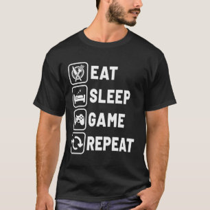 Camiseta Coma o jogo de dormir Repita o jogo