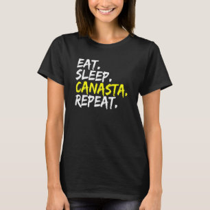 Camiseta Coma o Jogo de Placa Repetida do Canasta de Sono