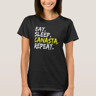 Camiseta Coma o Jogo de Placa Repetida do Canasta de Sono