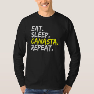 Camiseta Coma o Jogo de Placa Repetida do Canasta de Sono