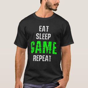 Camiseta Coma o Jogo do Sono Repetir Gamer Gift Tee Engraça