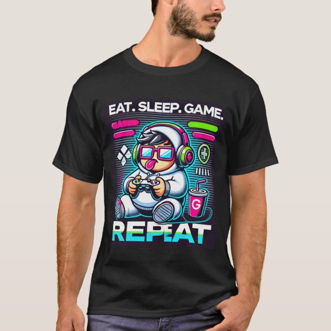 Camiseta Coma o Jogo do Sono Repetir o Legal Estilo de Hood (Frente)