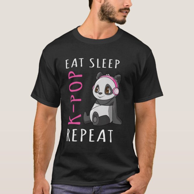 Camiseta Coma O Jogo-Pop Repetir K Pop Panda Gift Para Mulh (Frente)