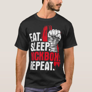 Camiseta Coma o Kickbox de dormir Repetir Kickboxing Artes