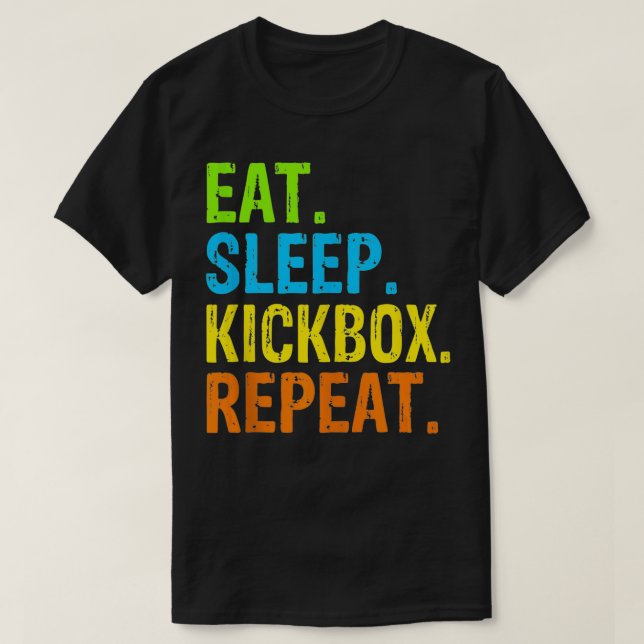 Camiseta Coma o Kickbox de Repetição do Kick Boxing Gift 1 (Frente do Design)