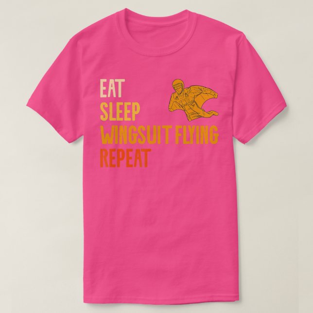 Camiseta Coma o macacão de sono voando repetidamente Skydiv (Frente do Design)