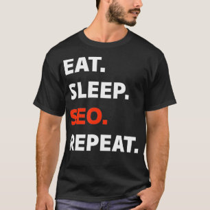 Camiseta Coma o Marketing digital de repetição SEO de repou