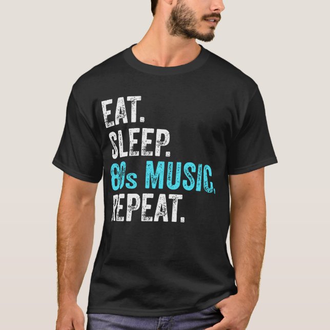 Camiseta Coma o modo de latência 80sRepetir música (Frente)