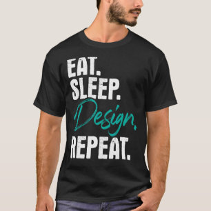 Camiseta Coma o modo de latência Repita o design do interio