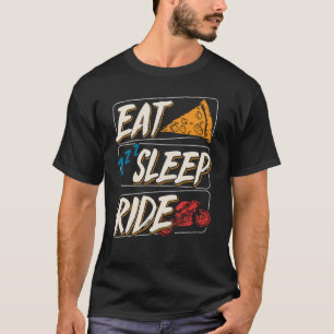 Camiseta Coma o Pai de Pizza de Motocicleta Men Biker