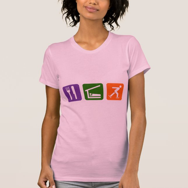 Camiseta Coma o patinagem no gelo do sono (Frente)