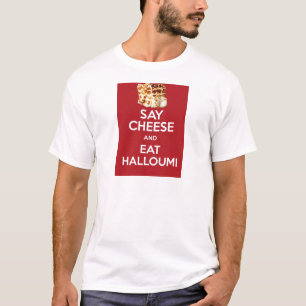 CAMISETA COMA O QUEIJO DO GREGO DE HALLOUMI