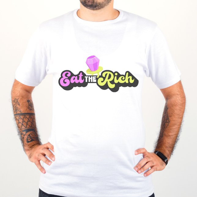 Camiseta Coma o Rich 90's Diamond Ring Pop Funny Unisex (Criador carregado)
