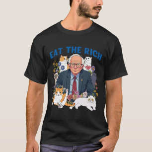 Camiseta Coma O Rich Bernie Sanders Floral Cat Resiste A Ag