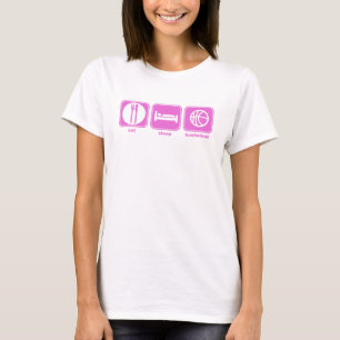 Camiseta coma o rosa do basquetebol do sono