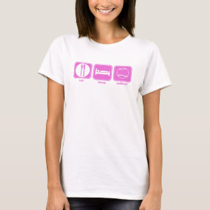 Camiseta coma o rosa do softball do sono