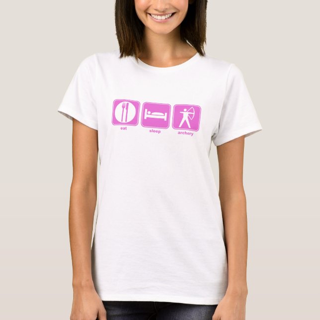 Camiseta coma o rosa do tiro ao arco do sono (Frente)