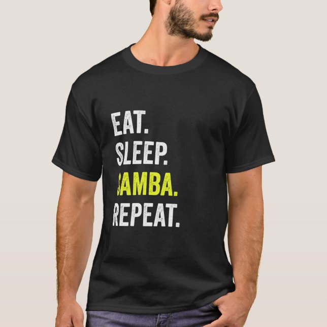 Camiseta Coma o Samba Repetimento e dança roupa de parceiro (Frente)
