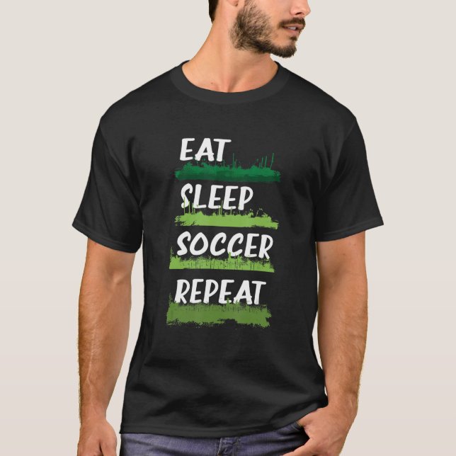 Camiseta Coma o sensor de sono Repita o Design Fußball (Frente)