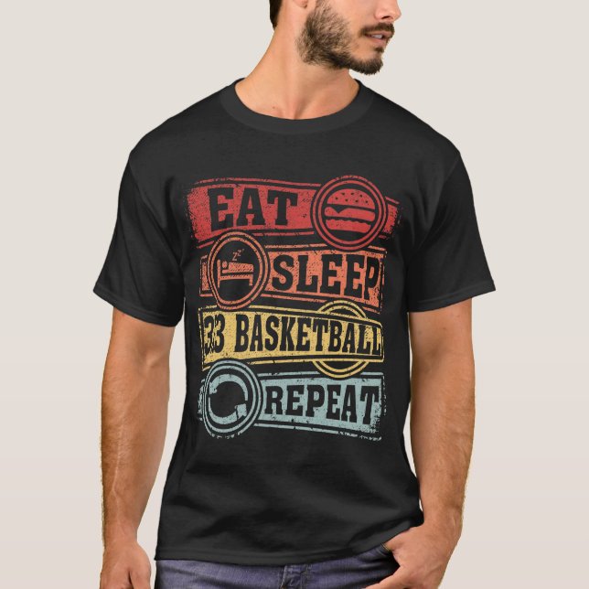 Camiseta Coma o Sleep 3x3 no basquete Repetir (Frente)