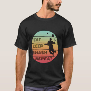 Camiseta Coma o Smash Retro Retro Badminton Lover Badmi