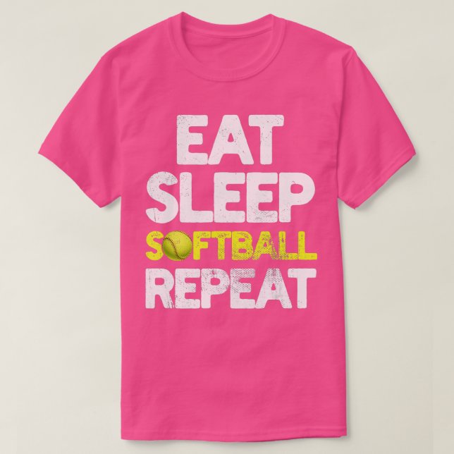 Camiseta Coma o Softball Repetidor Funny Softball Co (Frente do Design)