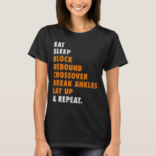 Camiseta Coma o Sono Basquete Repita Presente Divertido par