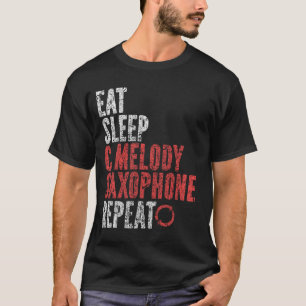 Camiseta Coma o sono C melodia saxofone Repetir