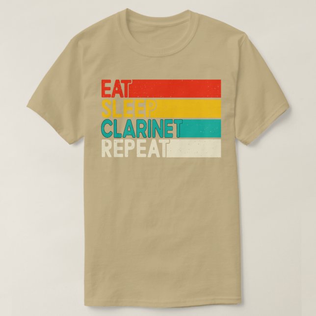 Camiseta Coma O Sono Clarinet Repetir Jogador Clarinet Engr (Frente do Design)