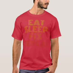 Camiseta Coma o sono conserte repetir mecânica engraçada