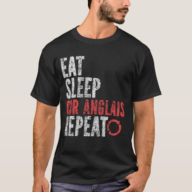 Camiseta Coma o sono Cor anglais Repetir (Frente)