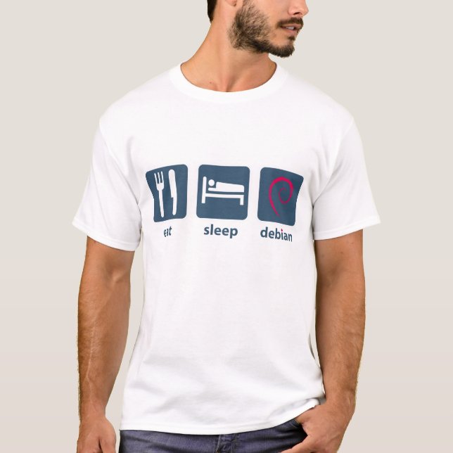 Camiseta Coma o sono debian (Frente)