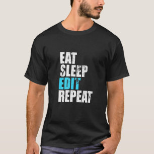 Camiseta Coma o sono Editar Repetir Editores Engraçados